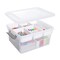 17 QT Plastic Storage Box with Removable Tray Craft Organizers and Storage Clear Storage Container for Organizing Lego, Bead, Tool, Sewing, Playdoh